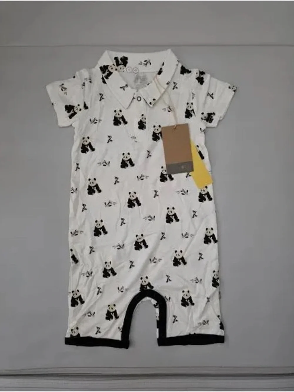 Kyte Baby Black & White Zen Collared Snap Romper 18-24M NWT Retired